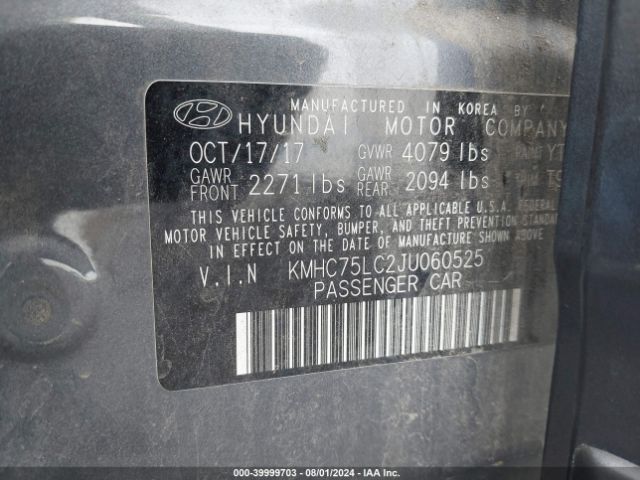 Photo 8 VIN: KMHC75LC2JU060525 - HYUNDAI IONIQ 