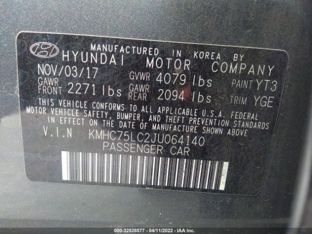 Photo 8 VIN: KMHC75LC2JU064140 - HYUNDAI IONIQ HYBRID 