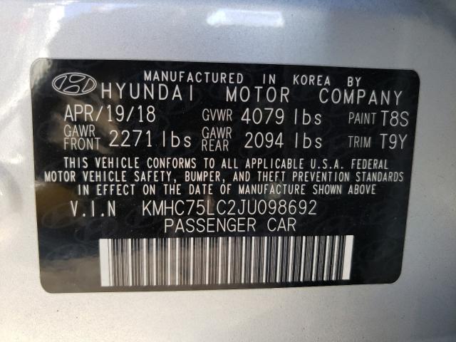 Photo 9 VIN: KMHC75LC2JU098692 - HYUNDAI IONIQ SEL 