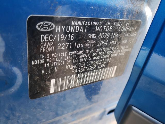 Photo 9 VIN: KMHC75LC3HU021291 - HYUNDAI IONIQ SEL 