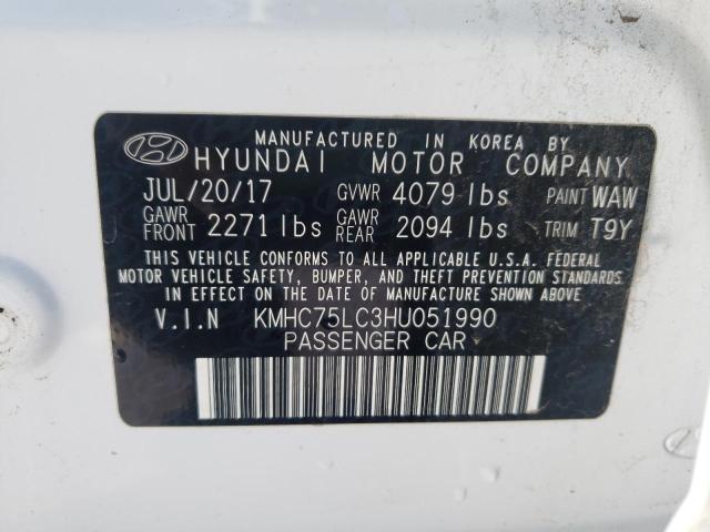 Photo 9 VIN: KMHC75LC3HU051990 - HYUNDAI IONIQ SEL 