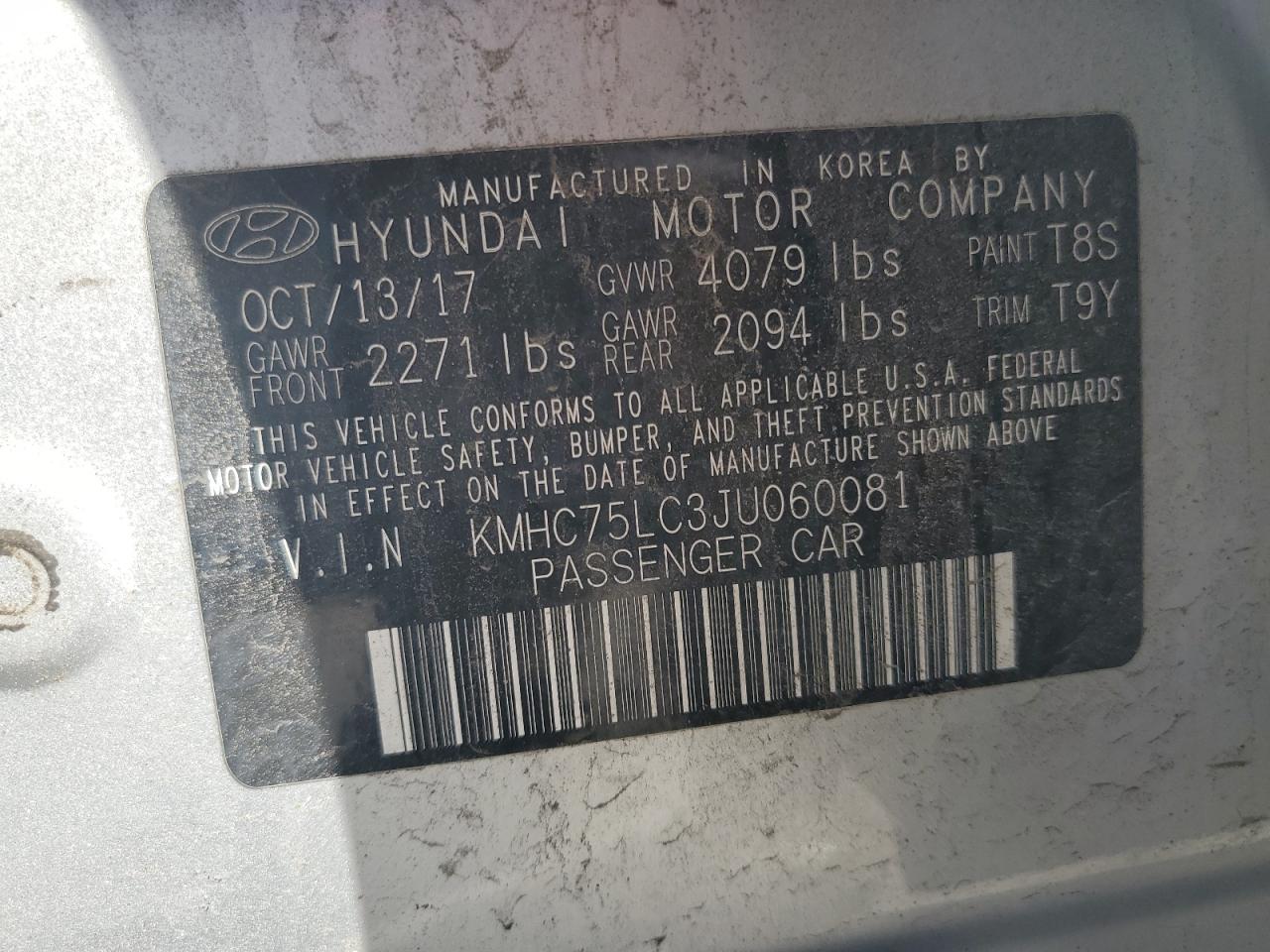 Photo 11 VIN: KMHC75LC3JU060081 - HYUNDAI IONIQ 