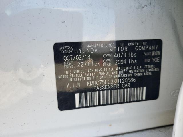 Photo 11 VIN: KMHC75LC3KU120586 - HYUNDAI IONIQ 