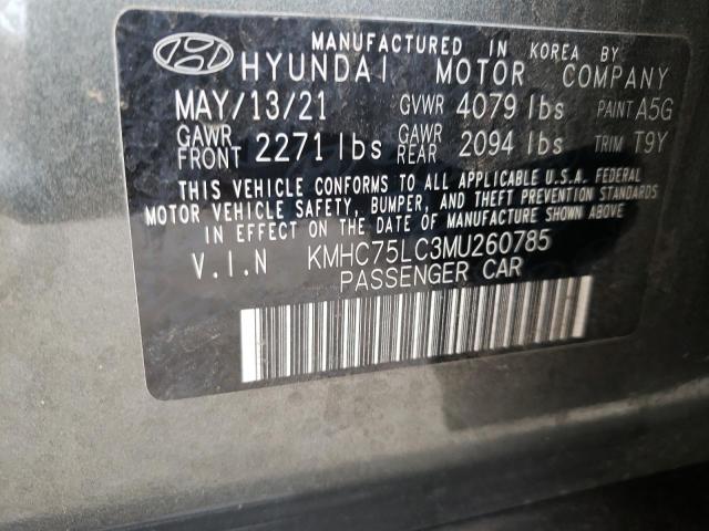 Photo 9 VIN: KMHC75LC3MU260785 - HYUNDAI IONIQ SE 