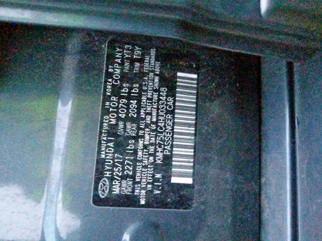 Photo 9 VIN: KMHC75LC4HU033448 - HYUNDAI IONIQ SEL 