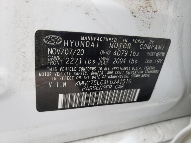 Photo 9 VIN: KMHC75LC4LU241516 - HYUNDAI IONIQ SE 