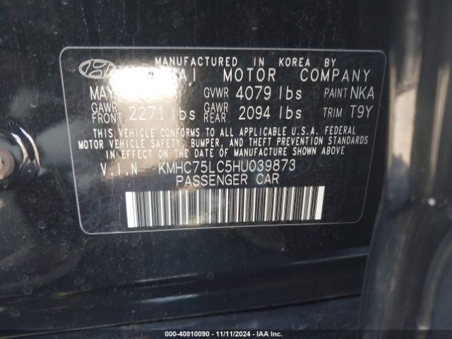 Photo 8 VIN: KMHC75LC5HU039873 - HYUNDAI IONIQ 