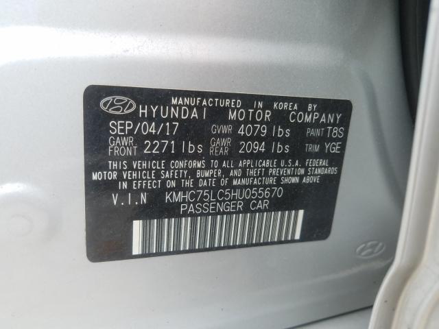 Photo 9 VIN: KMHC75LC5HU055670 - HYUNDAI IONIQ SEL 