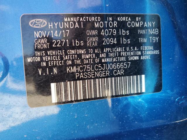 Photo 11 VIN: KMHC75LC5JU066657 - HYUNDAI IONIQ SEL 