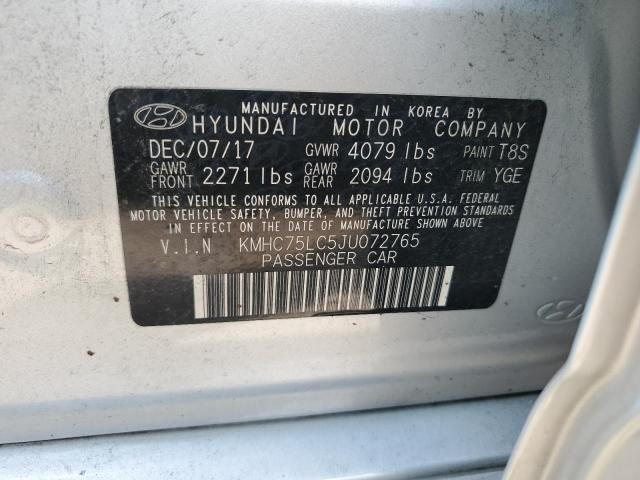 Photo 12 VIN: KMHC75LC5JU072765 - HYUNDAI IONIQ SEL 