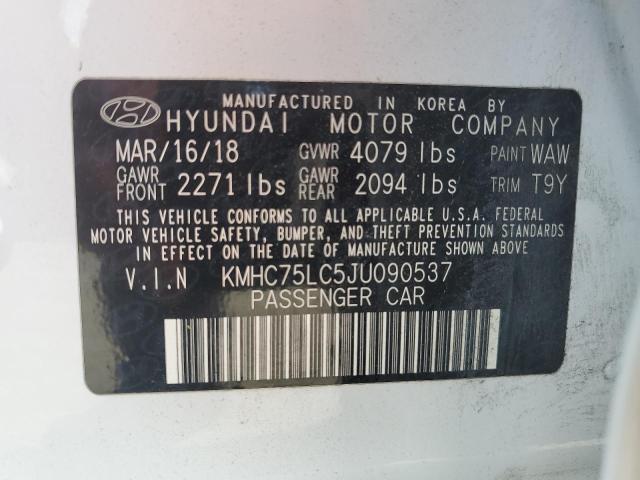 Photo 11 VIN: KMHC75LC5JU090537 - HYUNDAI IONIQ SEL 