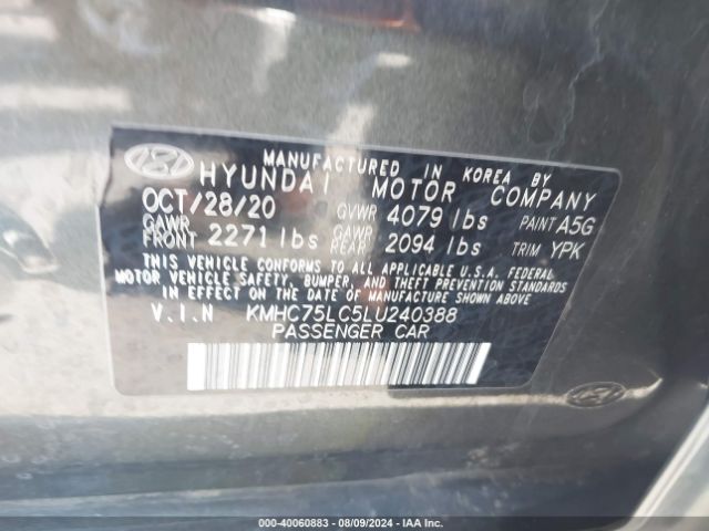 Photo 8 VIN: KMHC75LC5LU240388 - HYUNDAI IONIQ 