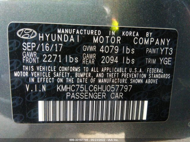 Photo 8 VIN: KMHC75LC6HU057797 - HYUNDAI IONIQ HYBRID 