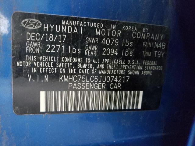 Photo 12 VIN: KMHC75LC6JU074217 - HYUNDAI IONIQ 