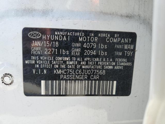 Photo 12 VIN: KMHC75LC6JU077568 - HYUNDAI IONIQ 