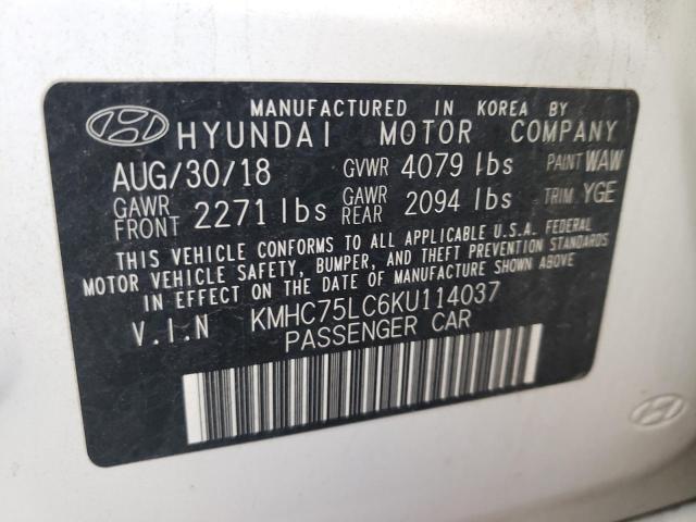 Photo 11 VIN: KMHC75LC6KU114037 - HYUNDAI IONIQ SEL 