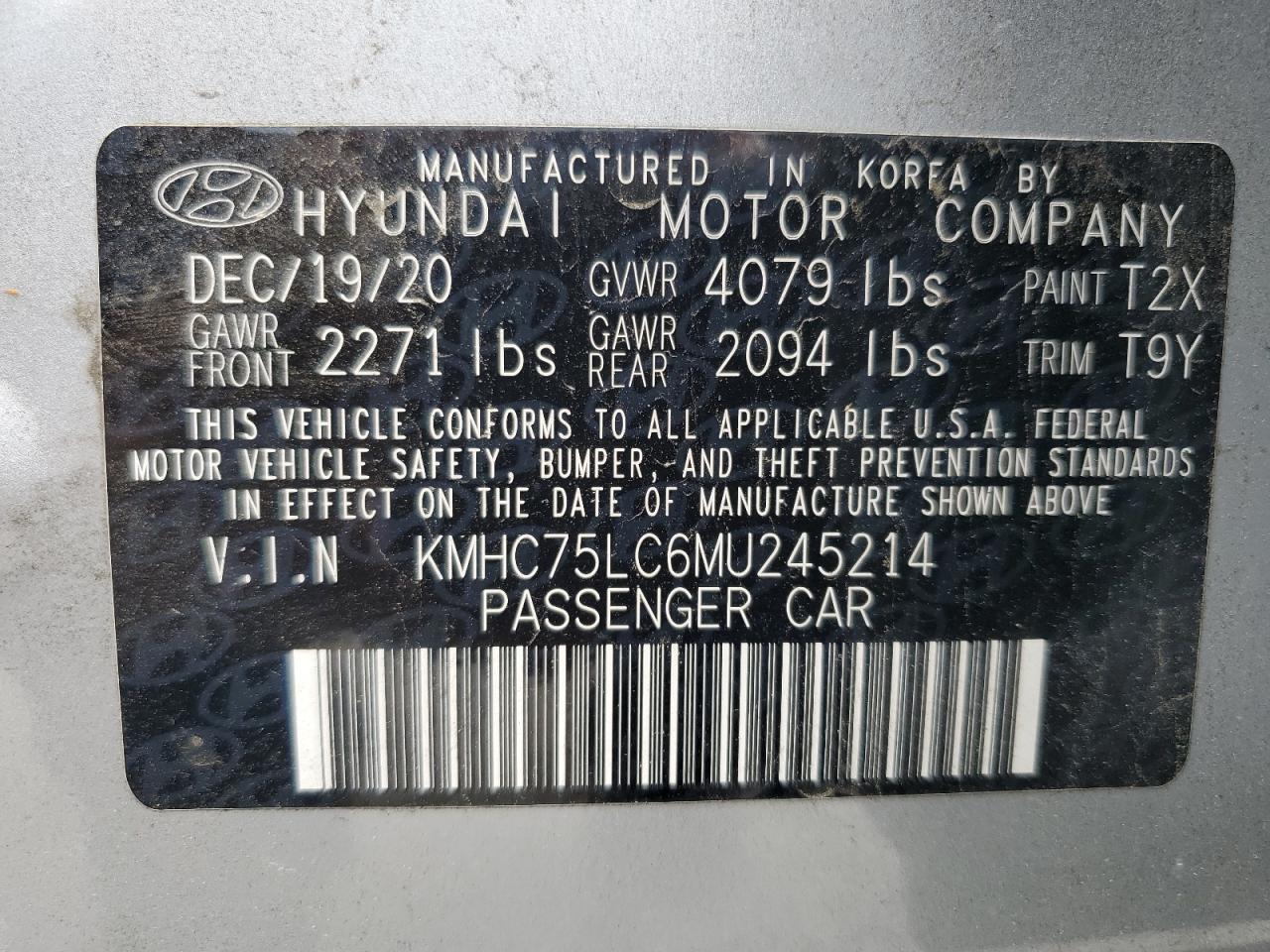 Photo 11 VIN: KMHC75LC6MU245214 - HYUNDAI IONIQ 