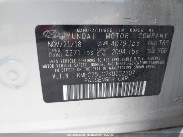 Photo 8 VIN: KMHC75LC7KU132207 - HYUNDAI IONIQ HYBRID 