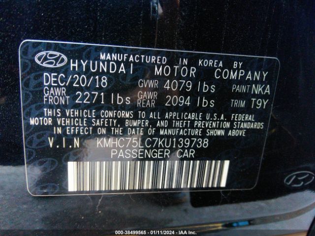 Photo 8 VIN: KMHC75LC7KU139738 - HYUNDAI IONIQ HYBRID 