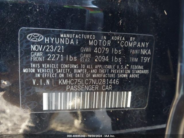 Photo 8 VIN: KMHC75LC7NU281446 - HYUNDAI IONIQ 