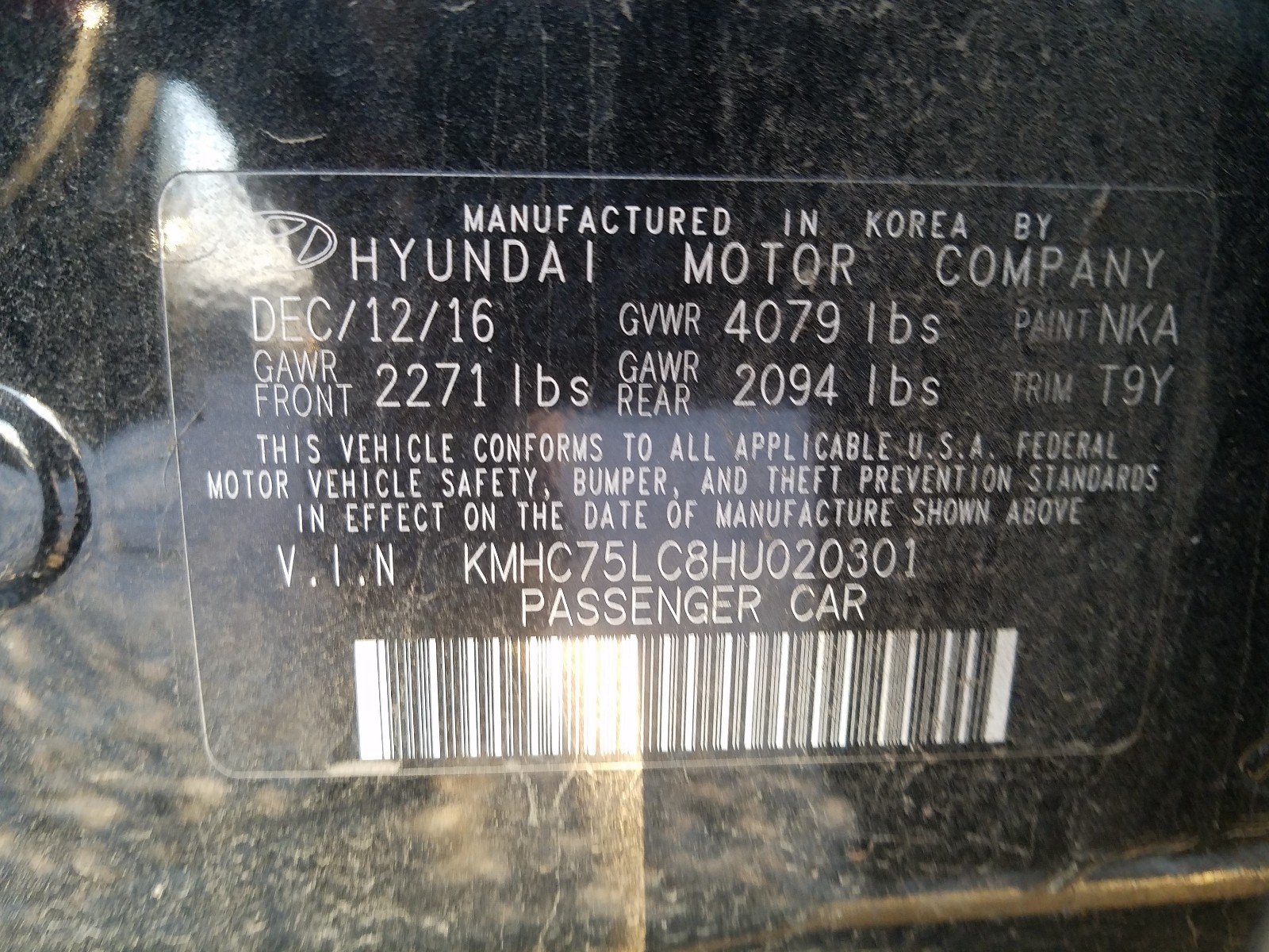 Photo 9 VIN: KMHC75LC8HU020301 - HYUNDAI IONIQ 