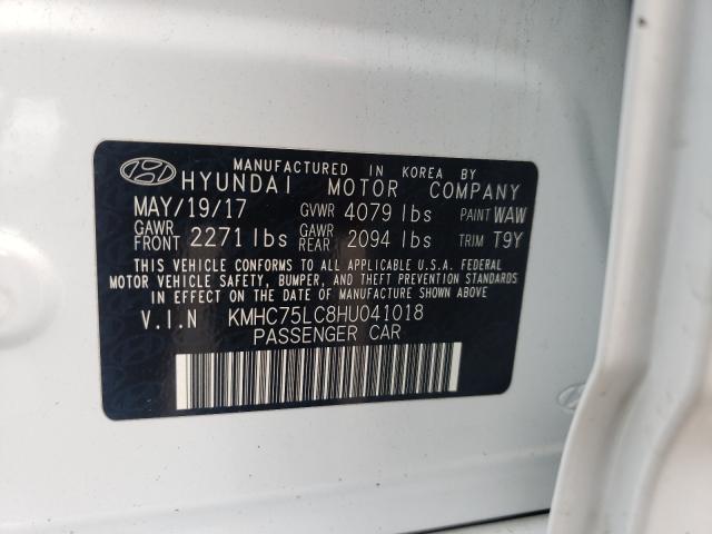 Photo 9 VIN: KMHC75LC8HU041018 - HYUNDAI IONIQ SEL 