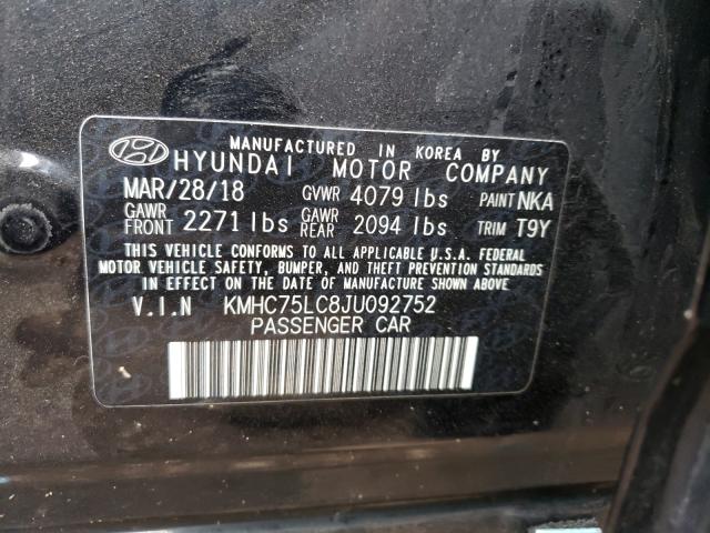 Photo 9 VIN: KMHC75LC8JU092752 - HYUNDAI IONIQ SEL 