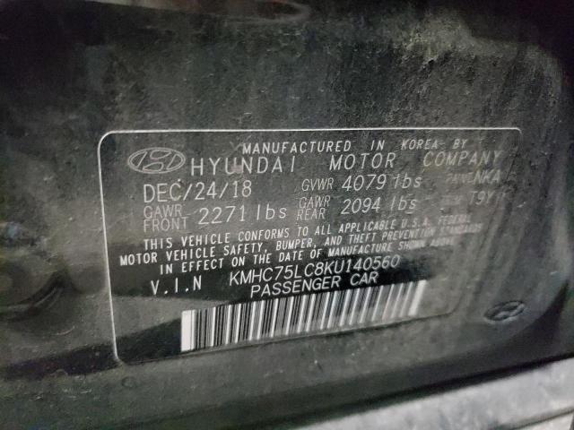 Photo 9 VIN: KMHC75LC8KU140560 - HYUNDAI IONIQ SEL 