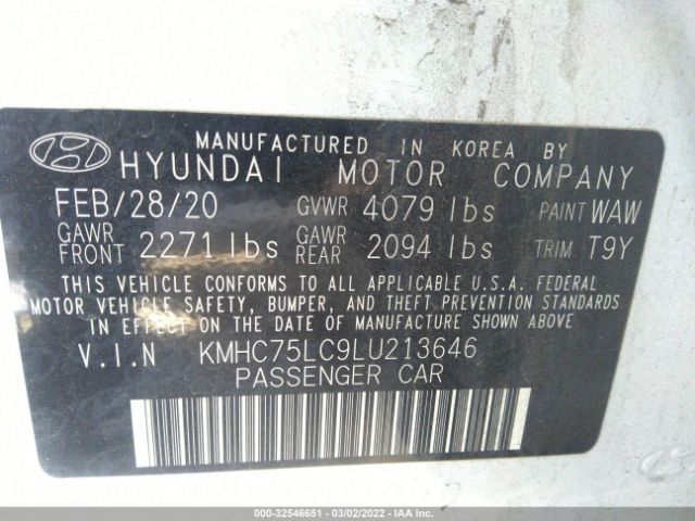 Photo 8 VIN: KMHC75LC9LU213646 - HYUNDAI IONIQ HYBRID 