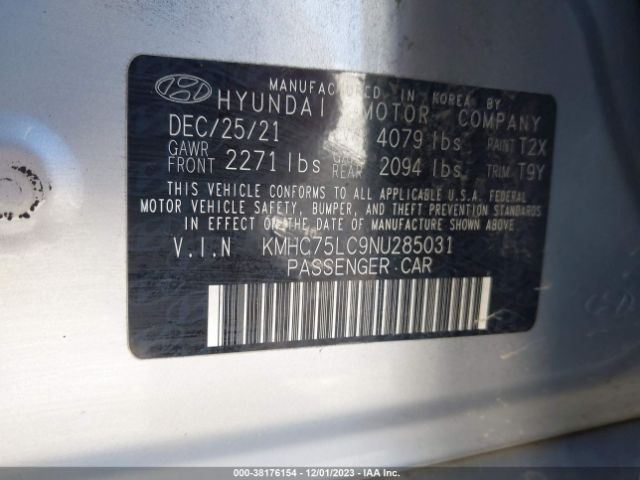 Photo 8 VIN: KMHC75LC9NU285031 - HYUNDAI IONIQ HYBRID 