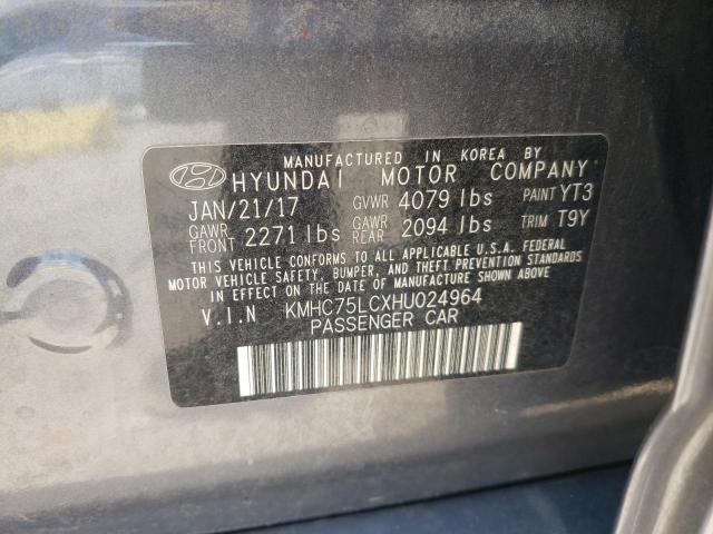 Photo 11 VIN: KMHC75LCXHU024964 - HYUNDAI IONIQ SEL 