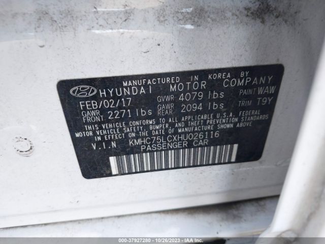 Photo 8 VIN: KMHC75LCXHU026116 - HYUNDAI IONIQ HYBRID 