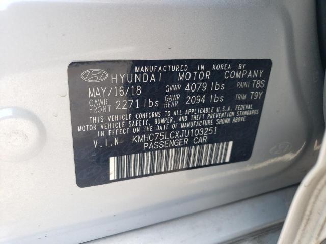 Photo 11 VIN: KMHC75LCXJU103251 - HYUNDAI IONIQ 