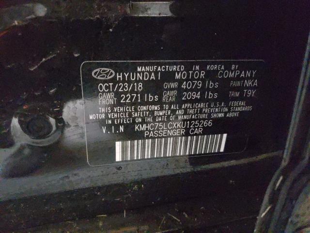 Photo 9 VIN: KMHC75LCXKU125266 - HYUNDAI IONIQ 