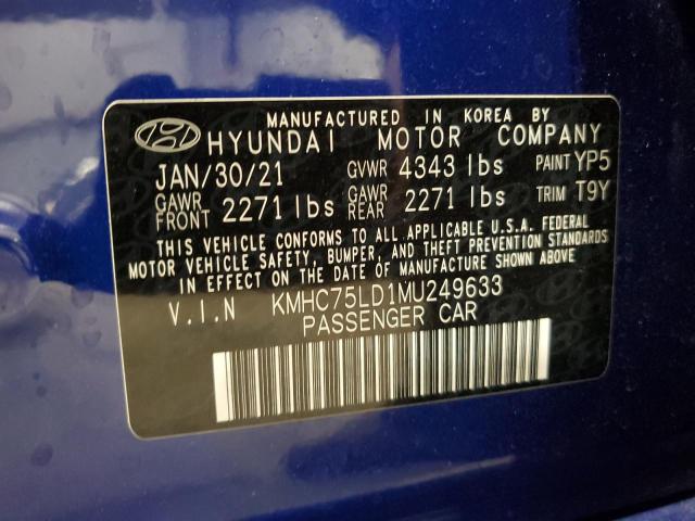 Photo 11 VIN: KMHC75LD1MU249633 - HYUNDAI IONIQ SEL 