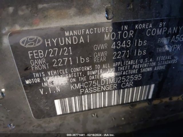 Photo 8 VIN: KMHC75LD1MU252595 - HYUNDAI IONIQ PLUG-IN HYBRID 