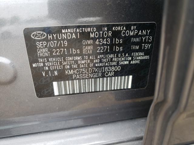 Photo 9 VIN: KMHC75LD7KU183800 - HYUNDAI IONIQ LIMI 