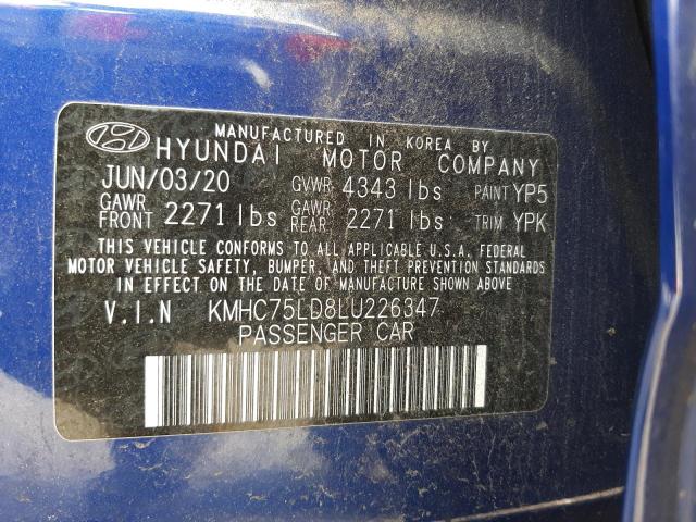 Photo 9 VIN: KMHC75LD8LU226347 - HYUNDAI IONIQ SEL 