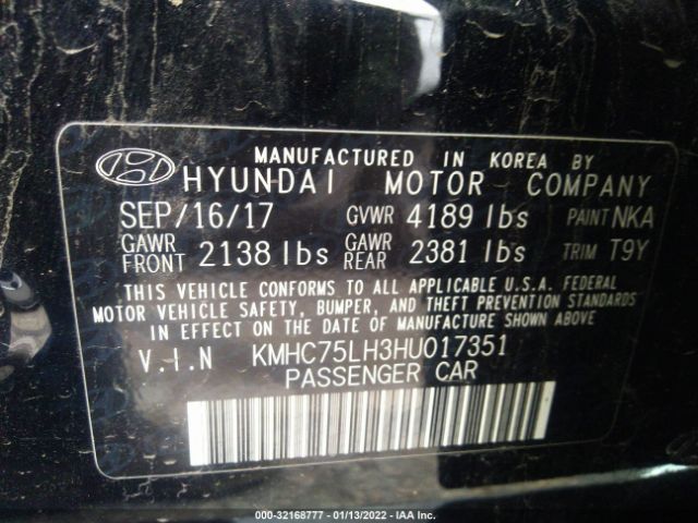 Photo 8 VIN: KMHC75LH3HU017351 - HYUNDAI IONIQ ELECTRIC 