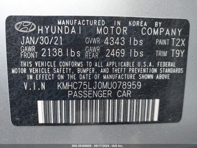 Photo 8 VIN: KMHC75LJ0MU078959 - HYUNDAI IONIQ 