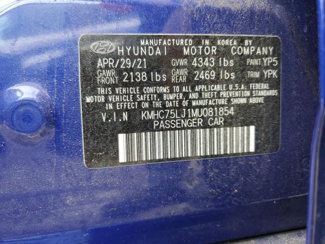 Photo 11 VIN: KMHC75LJ1MU081854 - HYUNDAI IONIQ 