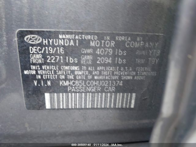 Photo 8 VIN: KMHC85LC0HU021374 - HYUNDAI IONIQ HYBRID 