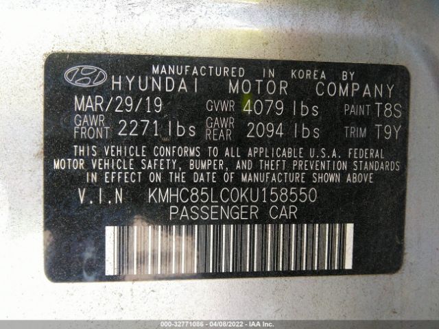 Photo 8 VIN: KMHC85LC0KU158550 - HYUNDAI IONIQ HYBRID 