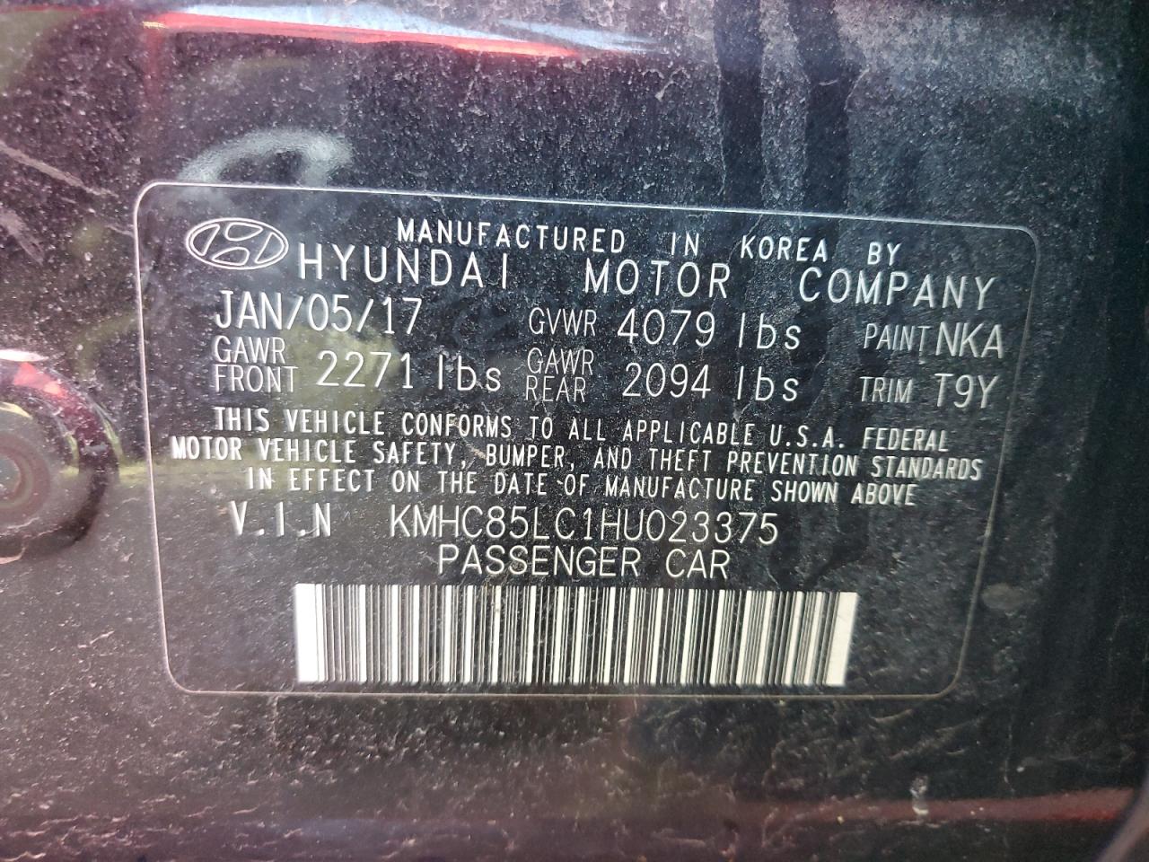 Photo 11 VIN: KMHC85LC1HU023375 - HYUNDAI IONIQ 