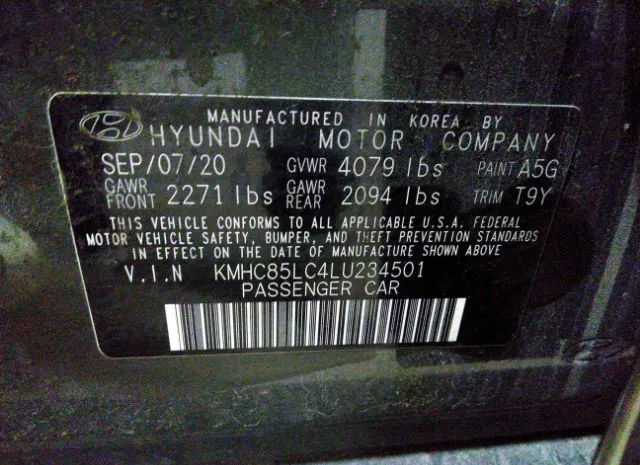 Photo 8 VIN: KMHC85LC4LU234501 - HYUNDAI IONIQ HYBRID 