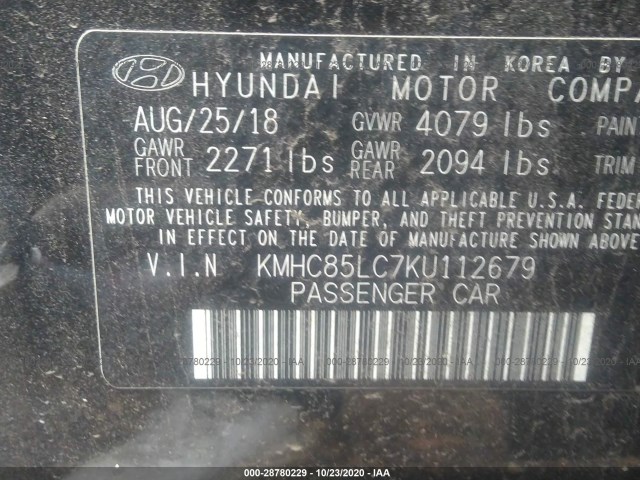 Photo 8 VIN: KMHC85LC7KU112679 - HYUNDAI IONIQ HYBRID 