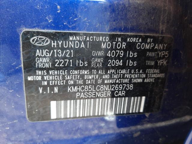 Photo 9 VIN: KMHC85LC8NU269738 - HYUNDAI IONIQ SEL 