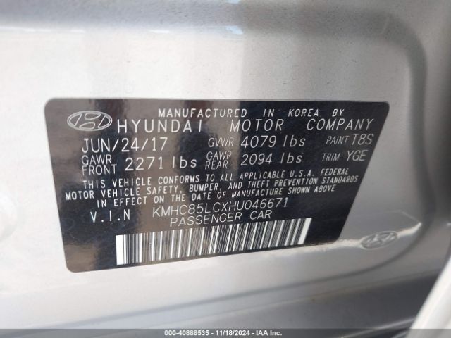 Photo 8 VIN: KMHC85LCXHU046671 - HYUNDAI IONIQ 