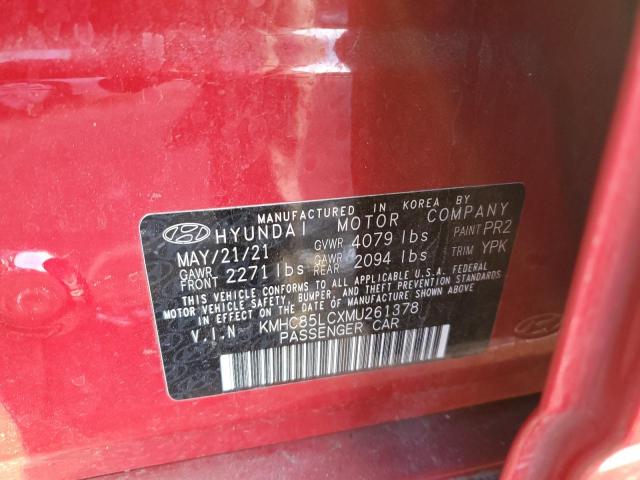 Photo 11 VIN: KMHC85LCXMU261378 - HYUNDAI IONIQ SEL 