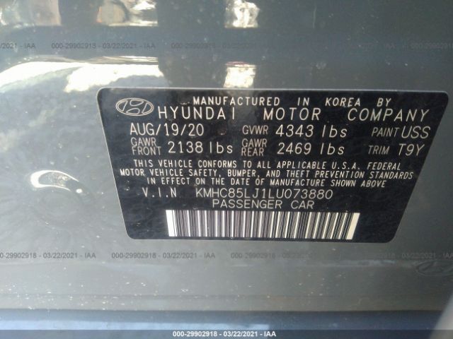 Photo 8 VIN: KMHC85LJ1LU073880 - HYUNDAI IONIQ 